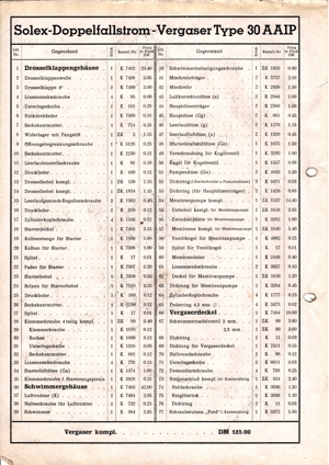 Solex Vergaser 30AAIP Mercedes-Benz 219 alte Ausführung Bild 2