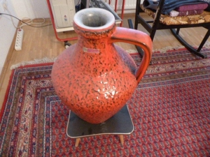 Keramikblumenvase Bay Contura rot/schwarz