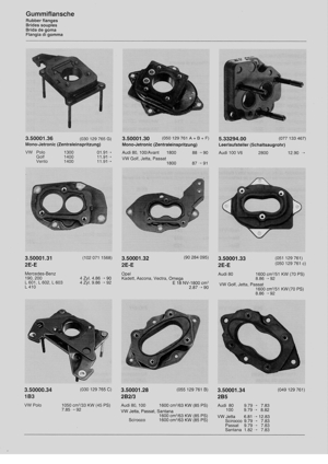 Gummiflansch und Isolierflansch für Solex Vergaser , div. Modelle