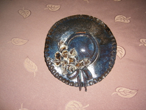 Sehr schöner Keramik-Hut 19 cm D Handarbeit Bild 2