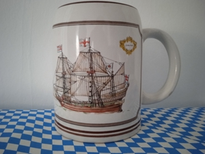 Bierseidel/Bierkrug mit Motiv Segelschiff - Golden Hind - Bild 1