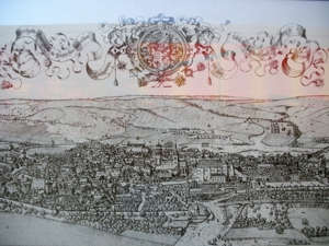 Wandbild mit Rahmen, Stuttgart im Jahr 1592 (Druck eines Stichs) Bild 5
