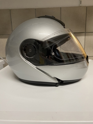 Schuberth C3 Motorradhelm, Klapphelm, glossy silver, Größe 54/55