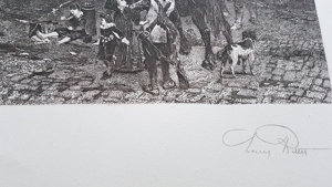 Lorenz Ritter SW Radierung Kupferstich Grafik Nürnberg Schöner Brunnen Bild 4