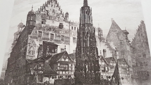 Lorenz Ritter SW Radierung Kupferstich Grafik Nürnberg Schöner Brunnen Bild 6