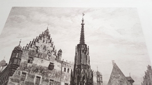 Lorenz Ritter SW Radierung Kupferstich Grafik Nürnberg Schöner Brunnen Bild 8