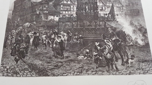 Lorenz Ritter SW Radierung Kupferstich Grafik Nürnberg Schöner Brunnen Bild 5