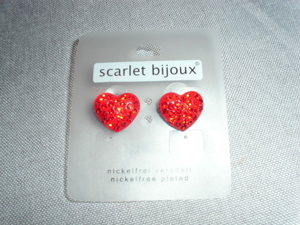 Ohrstecker von Scarlet Bijoux. rote Herzen mit Strass ( Modeschmuck) NEU Bild 1