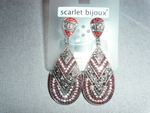 Ohrringe von Scarlet Bijoux, silber-rot, ( Modeschmuck) NEU Bild 2