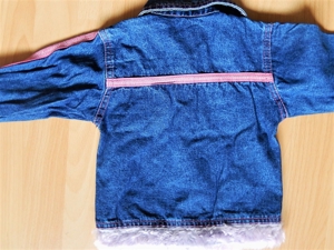 Jeans-Jacke rosa Plüsch-Besatz an Bund und Ärmeln Gr. 86 G.V.Z Bild 2