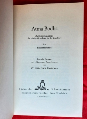 Atma Bodha - Sebsterkenntnis die geistige Grundlage für die Yogalehre Bild 3