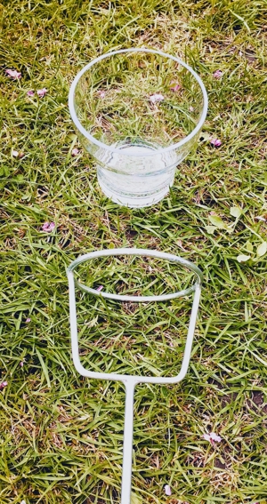 2 er Set Windlicht Glas Dekostab Kerzenständer Garten