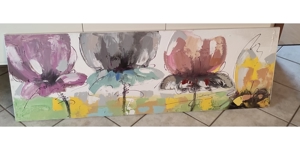 Bild, modern - 4 Blumen auf Leinwand in ca. 150 x 50 cm Bild 4