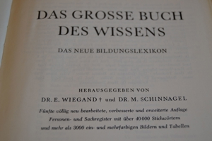Verkaufe Buch "Das grosse Buch des Wissens" von Dr. E. Wiegand, Fackelverlag, aus dem Jahr 1956 Bild 3