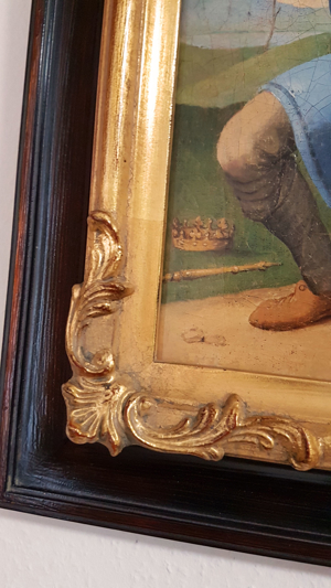 Antikes Ölgemälde Heiliger Wendelin Wendel König Hirte Kuh Schaf Kapelle Bild 6