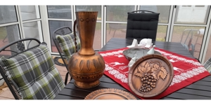 Kupfervase und Servierteller Bild 4