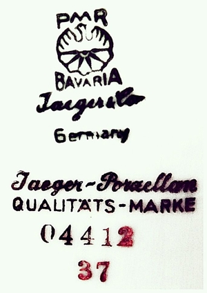 6 Stück Dessertteller PMR Bavaria   Jaeger & Co - Kuchenteller mit Gold- Rotrand Bild 7
