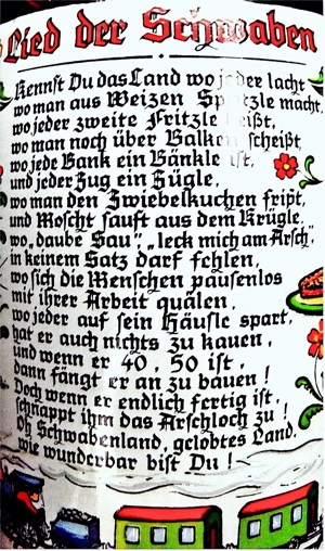Bierglas mit Bildern + Text : Lied der Schwaben - ca. 0,5 Liter Volumen Bild 4