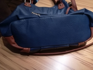 Damenhandtasche blau braun Bild 5