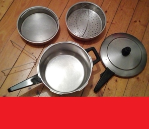 Dampfkochtopf Schnellkochtopf Set ähnlich Fissler Vitavit ca. 4l gebraucht