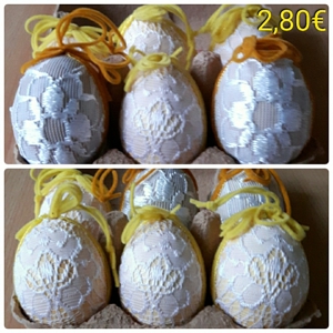 Ostereier mit Motiven + Borte + 2 große Eier, Deko Bild 5
