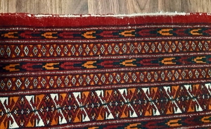 Antiker Turkmenen Stammes Teppich mit Signatur Kartusche Tekke Göl Rug Bild 4