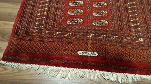 Antiker Turkmenen Stammes Teppich mit Signatur Kartusche Tekke Göl Rug Bild 7