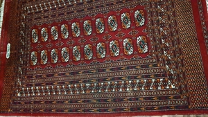 Antiker Turkmenen Stammes Teppich mit Signatur Kartusche Tekke Göl Rug Bild 3