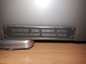 Adler Adlerwerk Schreibmaschine VORM. Heinrich Kleyer ca. 50 er Jahre Bild 5