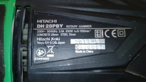 Hitachi Bohrmaschine Elektro-Dübelhammer mit Anti-Vibrations-System, 850 W, 230 V, Grün Schwarz Bild 4