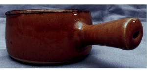 Butter-Pfännchen aus Keramik - braun - ca. 11 cm Durchmesser Bild 2