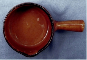 Butter-Pfännchen aus Keramik - braun - ca. 11 cm Durchmesser Bild 3