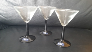 Coctail Gläser, 3 Stück von Leonardo mit schwarzem Stiel