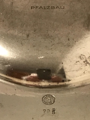 Tablett Servierplatte oval vom alten Pfalzbau Ludwigshafen, Hotelsilber Bild 4