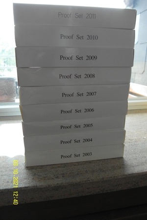 ÖSTERREICH - EURO-MÜNZENSATZ 2003 - 2011 - POLIERTE PLATTE -