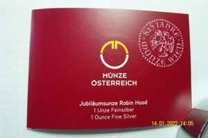 Jubiläummünze 850 Jahre Wien - Ausgabe 2019 - Robin Hood