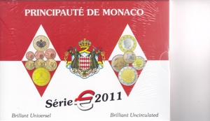 Monaco Kursmünzsatz 2011 BU brilliant uncirculiert im Original Folder (Rarität) Bild 1