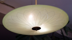 herrliche alte Lampe mit großem Glasschirm - Erbstück - ein Traum Bild 5
