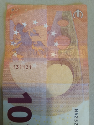 10 Euro Geldschein Palindrom zum Sammeln, Sammlerstück Bild 1