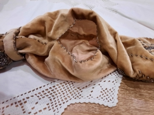 alte antike Geldkatze mit Perlenstickerei / Geldbeutel Bild 4