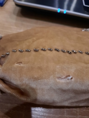 alte antike Geldkatze mit Perlenstickerei / Geldbeutel Bild 7