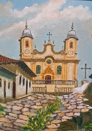 Brasilien Ölgemälde Kirche Barock Kolonial Santo Antonio Minas Gerais Bild 6