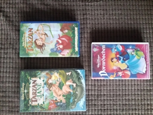 3 x VHS: Walt Disney - Tarzan & Jane - Tarzan - Dornröschen