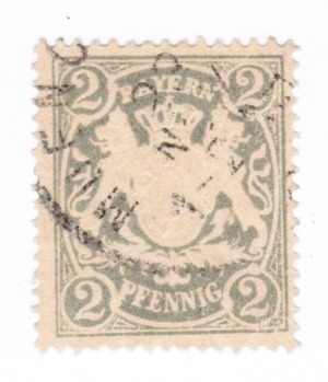 Briefmarke Bayern 2 Pfennig anno 1870 Bild 1