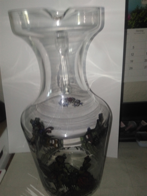 wunderschöner alter Glaskrug Karaffe Wasserkrug Saftkrug Bild 2