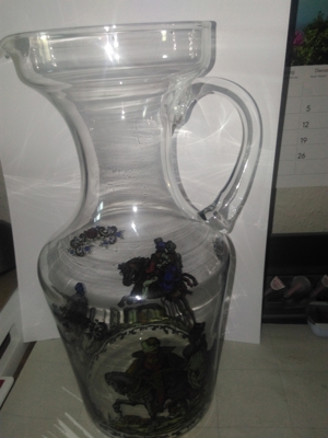 wunderschöner alter Glaskrug Karaffe Wasserkrug Saftkrug Bild 1