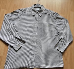 Bluse / klassische Bluse Gr. 40 oliv-weiß-gestreift / canda