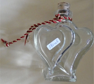 Zierflasche / kleine Vase in Herzform / Glas / 180 ml Bild 2