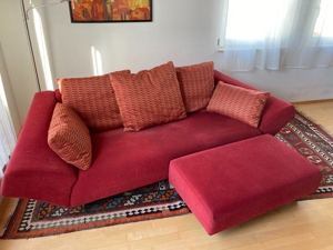 Sofa - ausgefallener, sehr bequemer, rubinroter Rolf Benz Designer Dreisitzer - kaum benutzt ! Bild 2
