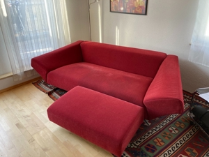 Sofa - ausgefallener, sehr bequemer, rubinroter Rolf Benz Designer Dreisitzer - kaum benutzt ! Bild 4